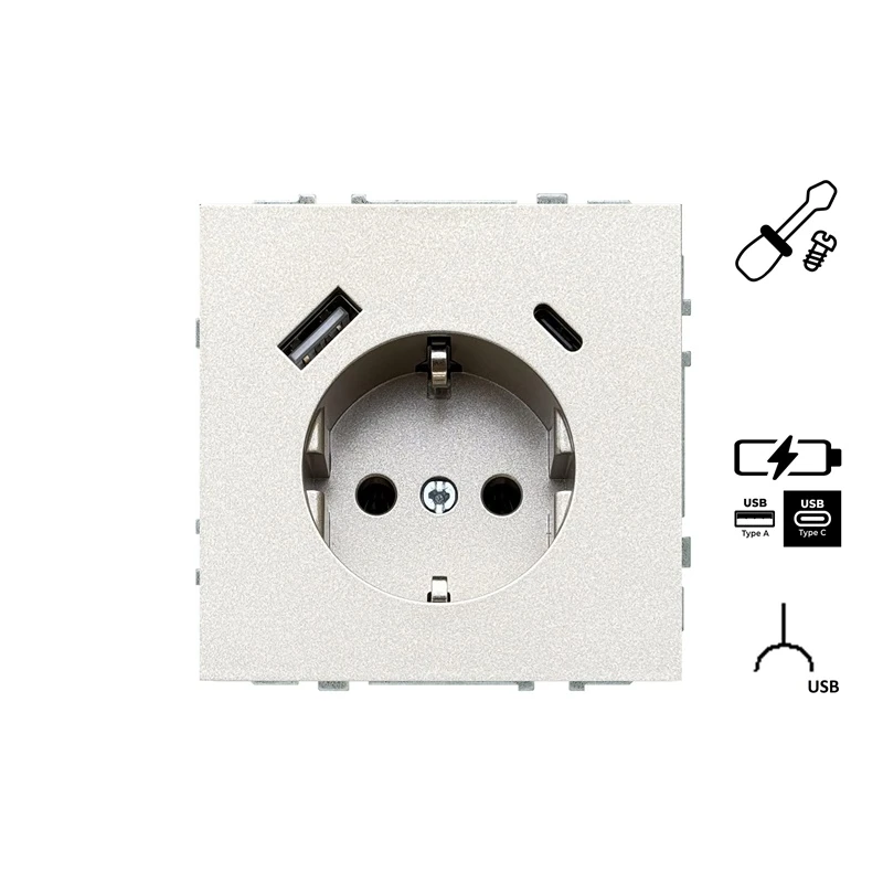 Rozete+usb a+c iuk-3-01.m-ch modern šamp