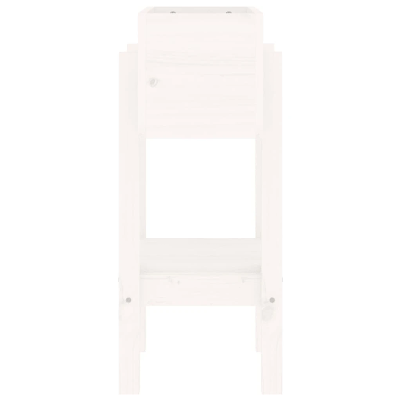 vidaXL dārza puķu kaste, balta, 62x30x69 cm, priedes masīvkoks