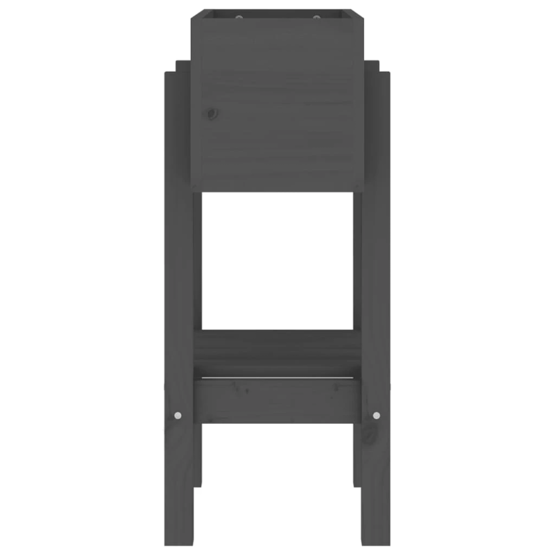 vidaXL dārza puķu kaste, pelēka, 62x30x69 cm, priedes masīvkoks