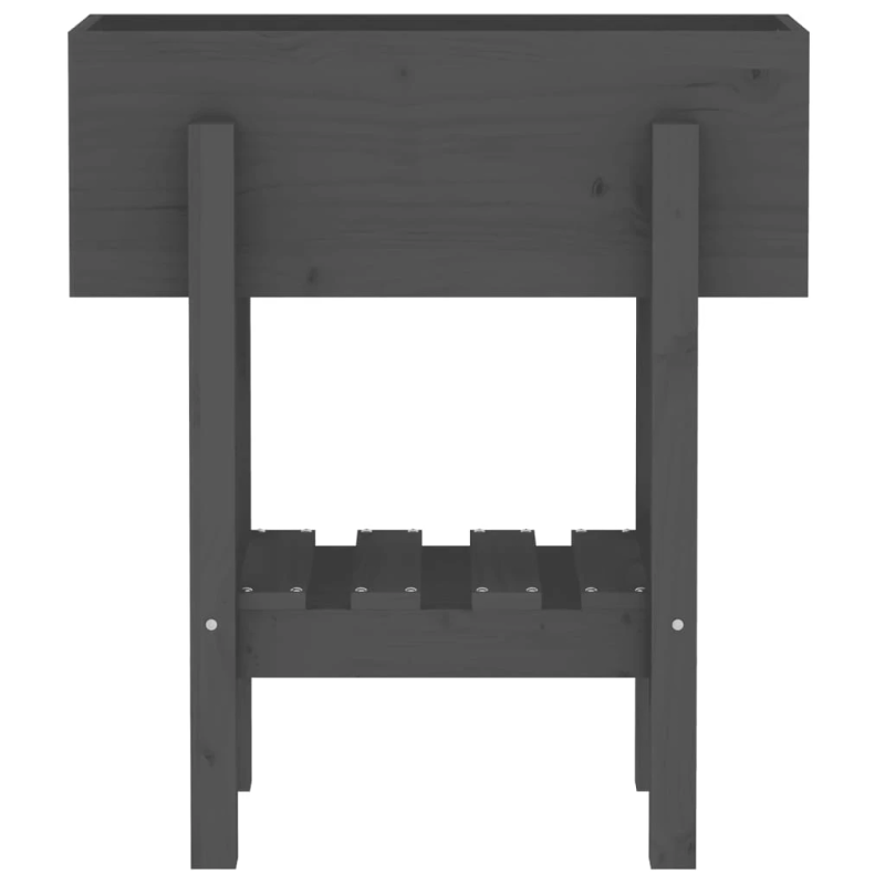 vidaXL dārza puķu kaste, pelēka, 62x30x69 cm, priedes masīvkoks