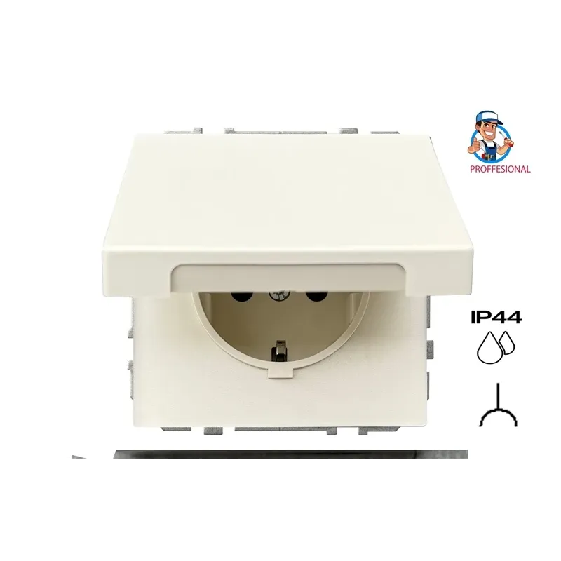 Kontaktligzda Liregus Modern IKL16-208-01.M-SM, Iezemēta rozete, IP44, matēta smilšu