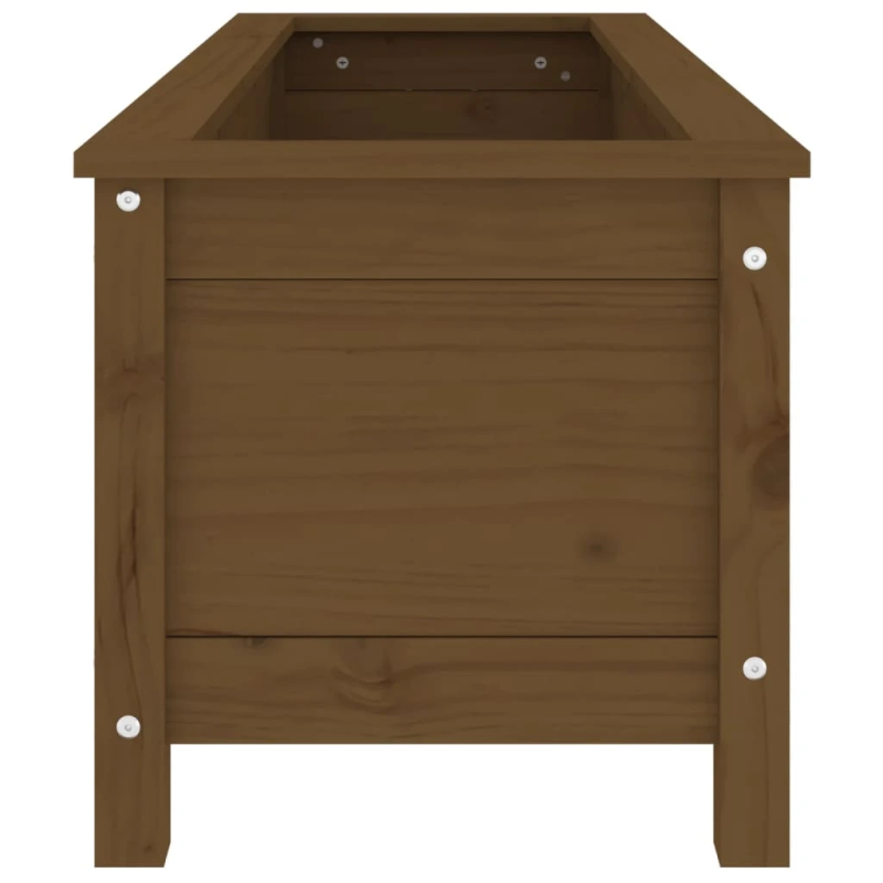 vidaXL augstā puķu kaste, brūna, 119,5x40x39 cm, priedes masīvkoks