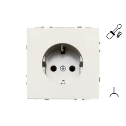 Розетка Liregus Modern IKL16-404-01.M-CH, c заземлением, шампань