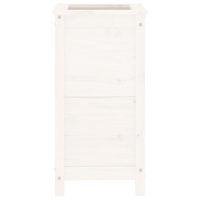 vidaXL dārza puķu kaste, balta, 40x40x78 cm, priedes masīvkoks