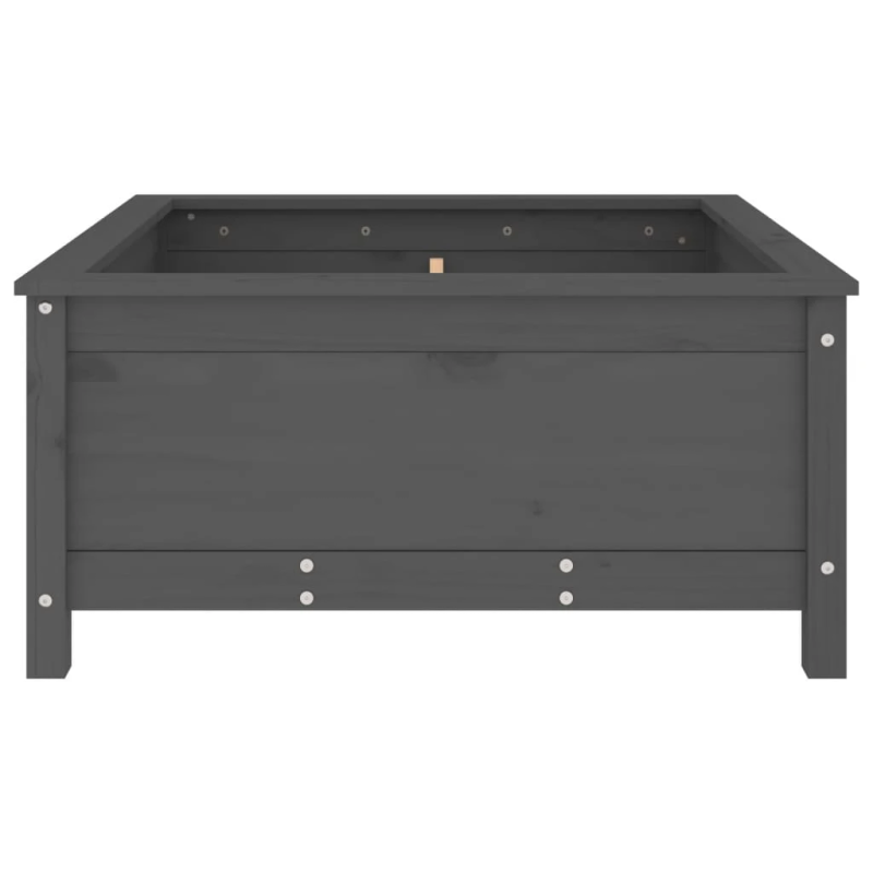 vidaXL dārza puķu kaste, pelēka, 82,5x82,5x39 cm, priedes masīvkoks