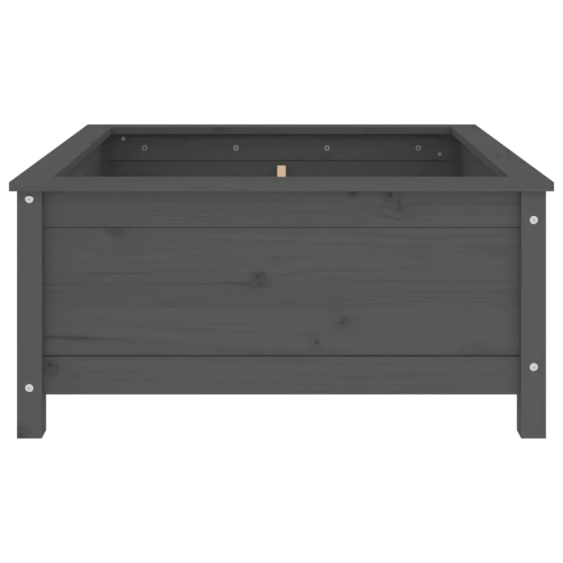 vidaXL dārza puķu kaste, pelēka, 82,5x82,5x39 cm, priedes masīvkoks
