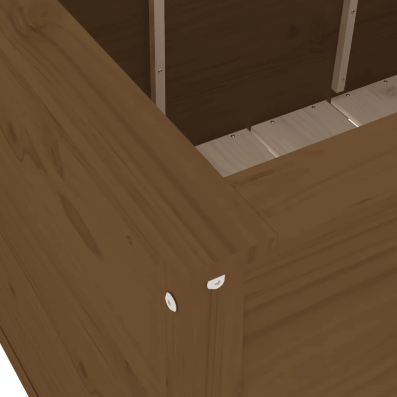 vidaXL augstā puķu kaste, brūna, 119,5x82,5x78 cm, priedes masīvkoks