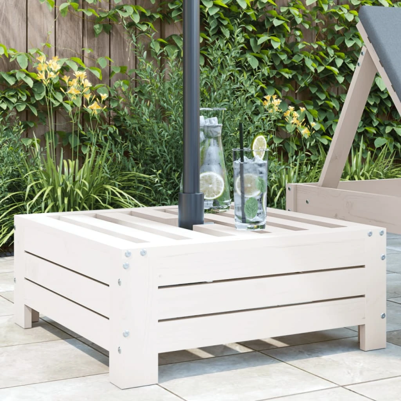 vidaXL saulessarga statīva pārsegs, balts, priedes masīvkoks