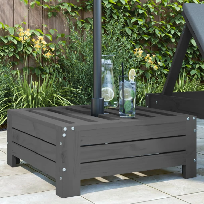 vidaXL saulessarga statīva pārsegs, pelēks, priedes masīvkoks