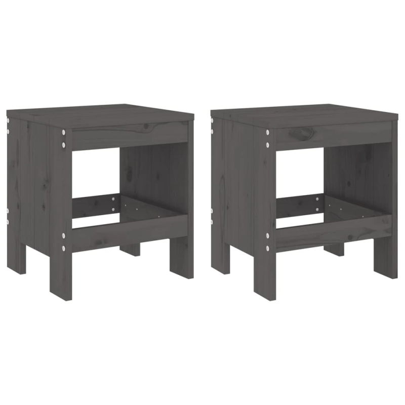 vidaXL dārza krēsli, 2 gab., pelēki, 40x36x45 cm, priedes masīvkoks