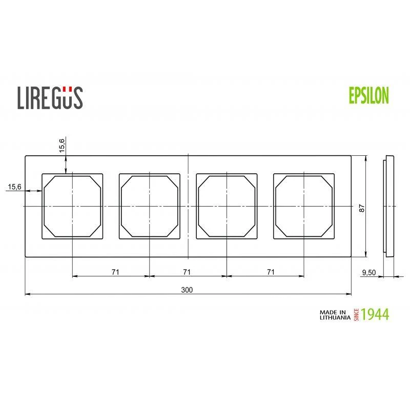 Rāmis liregus epsilon 4-viet. m.stikls
