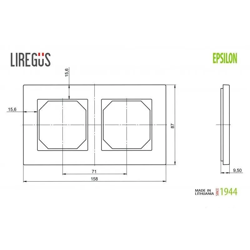 Rāmis 2PL Liregus Epsilon, caurspīdīga