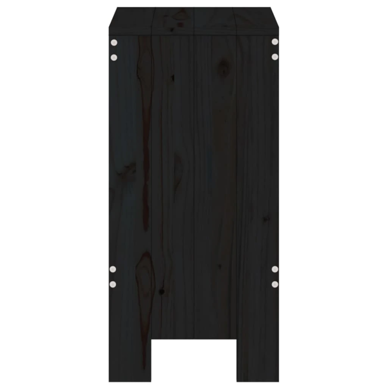 vidaXL bāra krēsli, 2 gab., melni, 40x36x75 cm, priedes masīvkoks