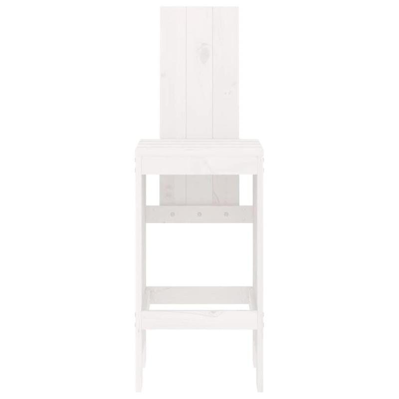 vidaXL bāra krēsli, 2 gab., 40x42x120 cm, priedes masīvkoks, balti