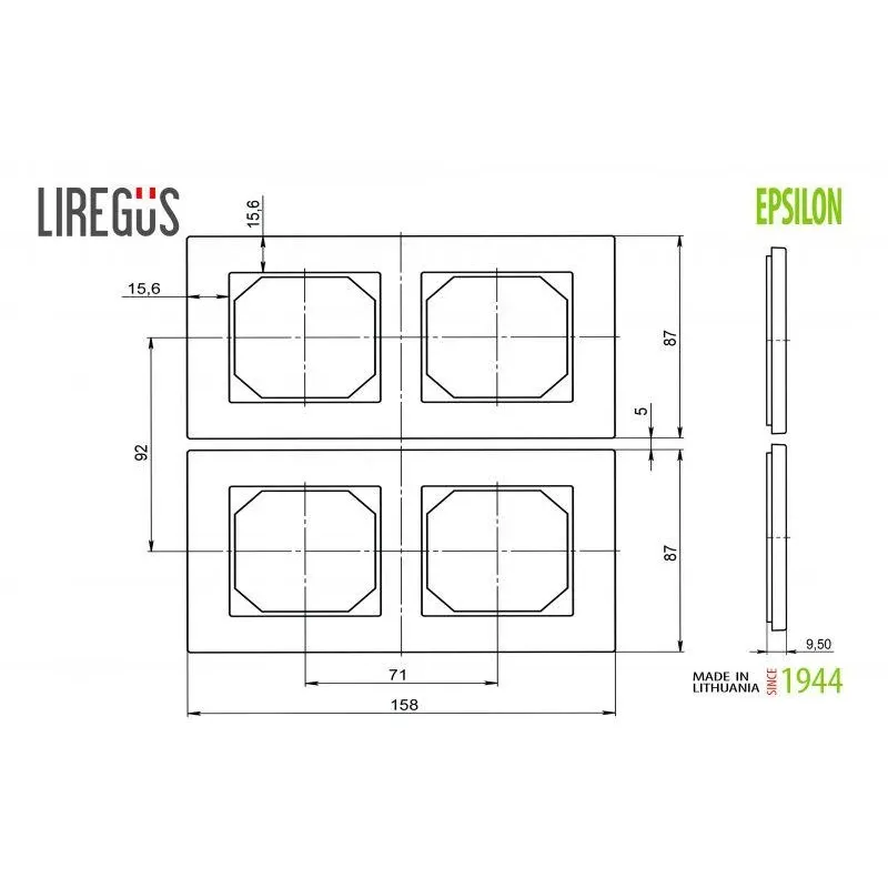 Rāmis Liregus Epsilon Two Way Frame K14-245-02 Walnut