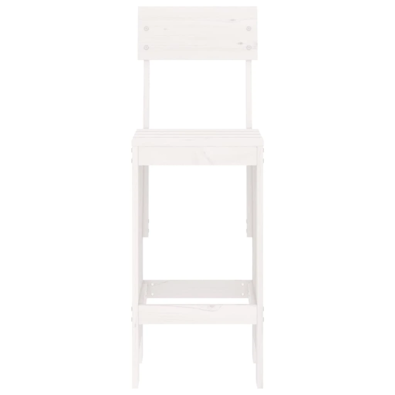 vidaXL bāra krēsli, 2 gab., 40x48,5x115,5 cm, priedes masīvkoks, balti