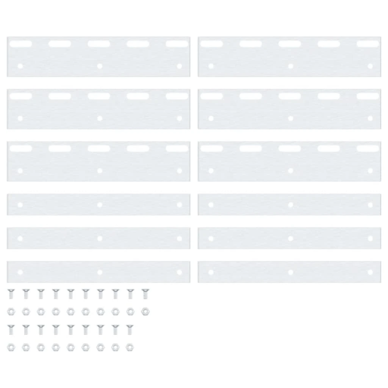 vidaXL savienojuma plāksnes, 6 gab., sudrabainas, 20 cm, tērauds