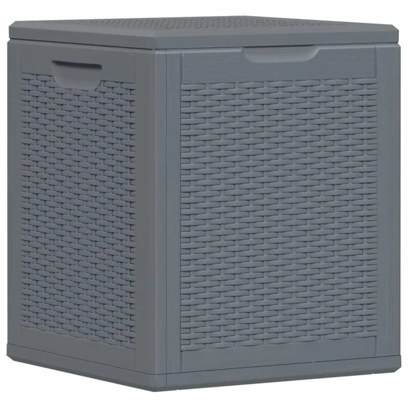 vidaXL dārza mantu kaste, pelēka, PP rotangpalma, 90 L