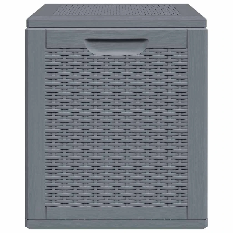 vidaXL dārza mantu kaste, pelēka, PP rotangpalma, 90 L