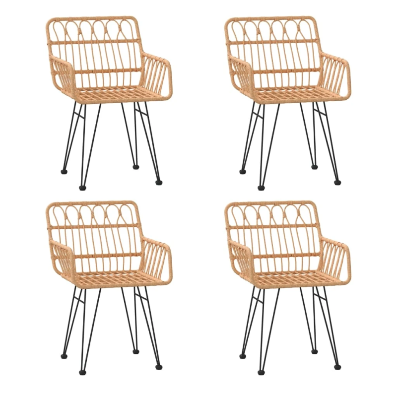 vidaXL 5-daļīgs dārza mēbeļu komplekts, PE rotangpalma