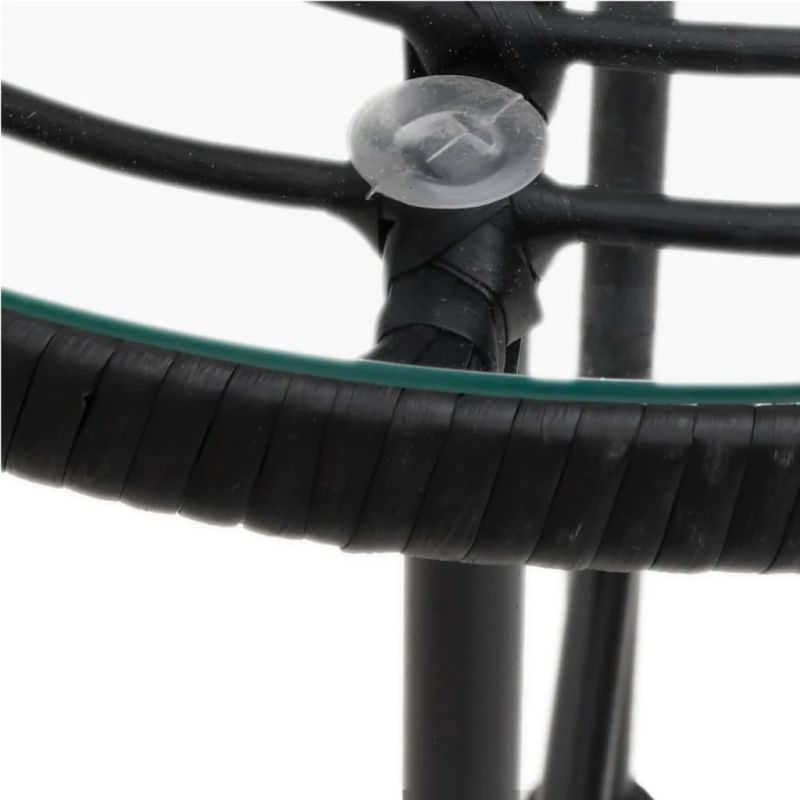 vidaXL 5-daļīgs dārza mēbeļu komplekts, melns, PE rotangpalma