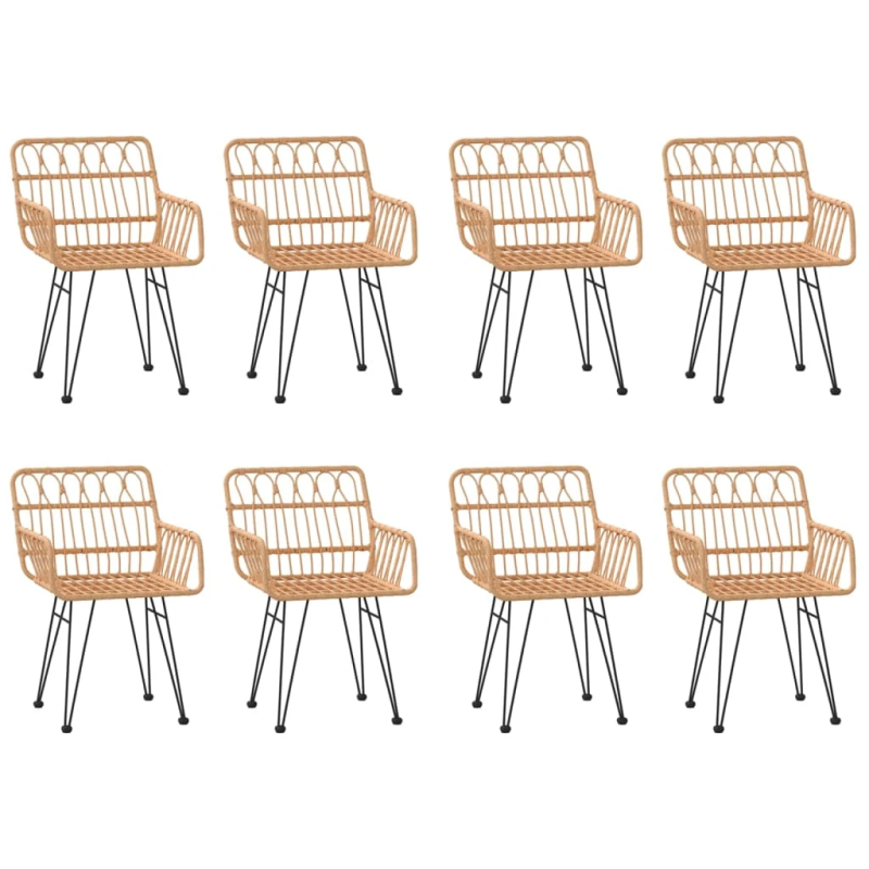 vidaXL 9-daļīgs dārza mēbeļu komplekts, PE rotangpalma