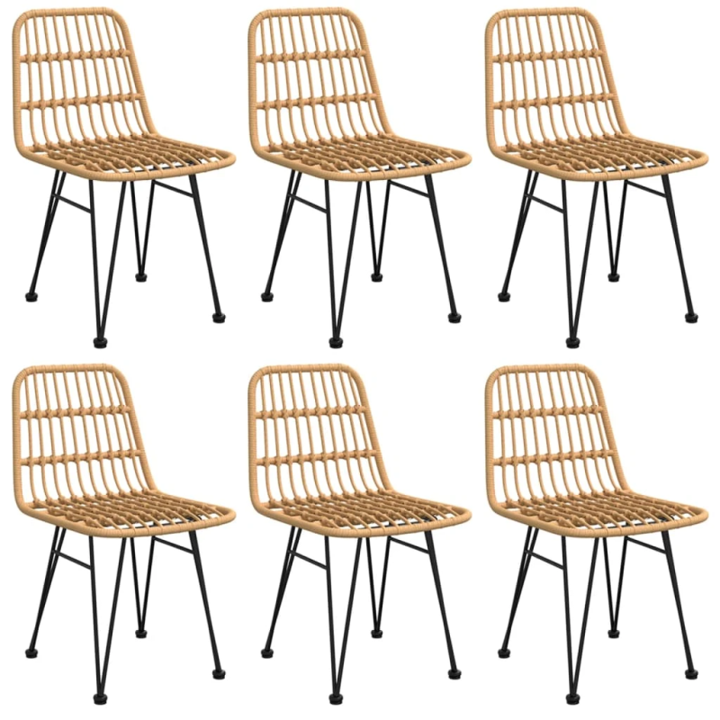 vidaXL 7-daļīgs dārza mēbeļu komplekts, PE rotangpalma