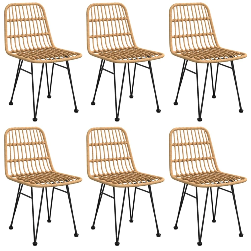 vidaXL 7-daļīgs dārza mēbeļu komplekts, PE rotangpalma