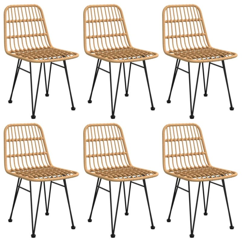 vidaXL 7-daļīgs dārza mēbeļu komplekts, PE rotangpalma