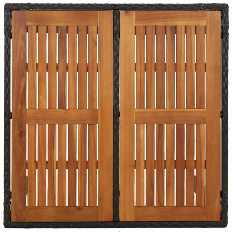 vidaXL 3-daļīgs dārza mēbeļu komplekts ar matračiem, melns, PE pinums