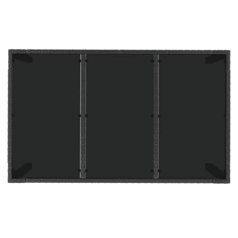 vidaXL 5-daļīgs dārza mēbeļu komplekts ar matračiem, PE pinums, melns