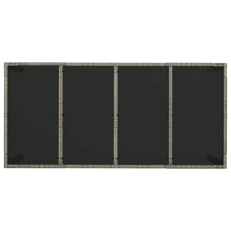 vidaXL 7-daļīgs dārza mēbeļu komplekts, matrači, pelēka PE rotangpalma