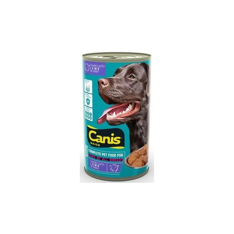 Mitrā barība ,konservi, suņiem Canis, jēra gaļa, 1.25 kg
