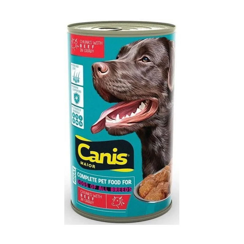 Mitrā barība ,konservi, suņiem Canis, liellopa gaļa, 1.25 kg