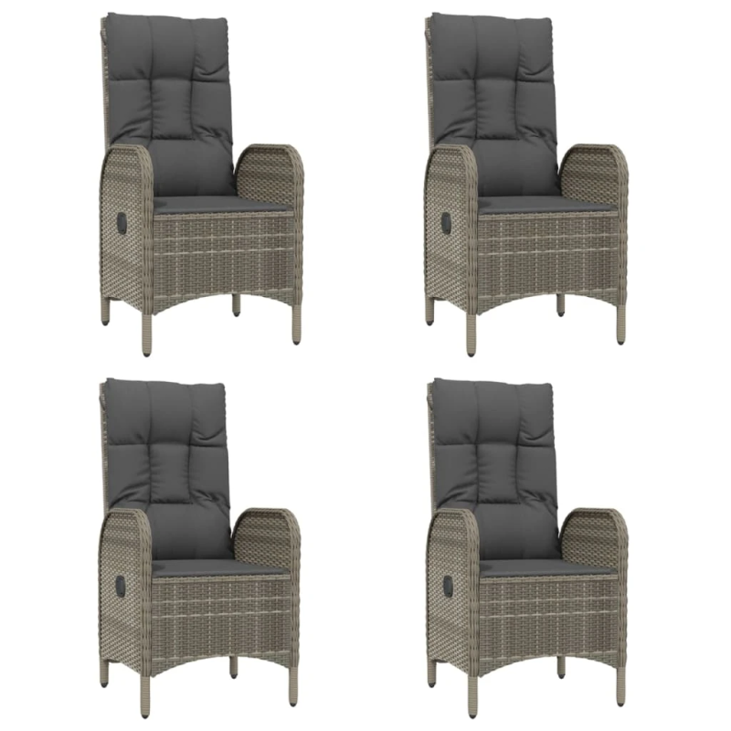 vidaXL 5-daļīgs dārza mēbeļu komplekts ar matračiem, PE rotanngpalma