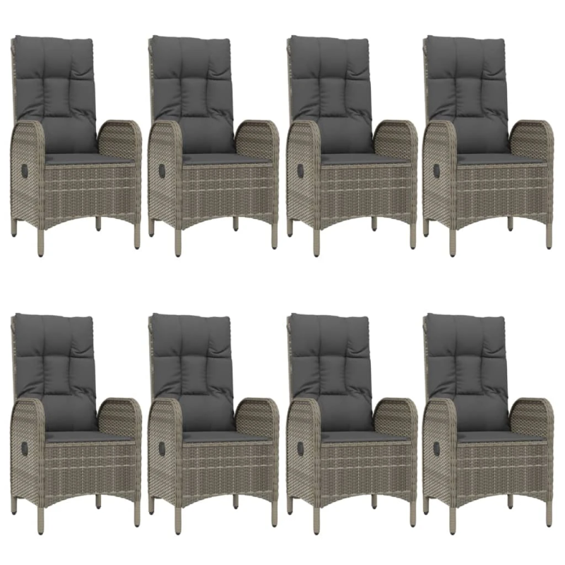 vidaXL 9-daļīgs dārza mēbeļu komplekts ar matračiem, PE rotangpalma