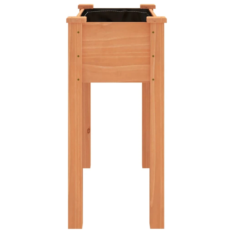 vidaXL puķu kaste ar ieliktni, brūna, 71x37x76 cm, egles masīvkoks