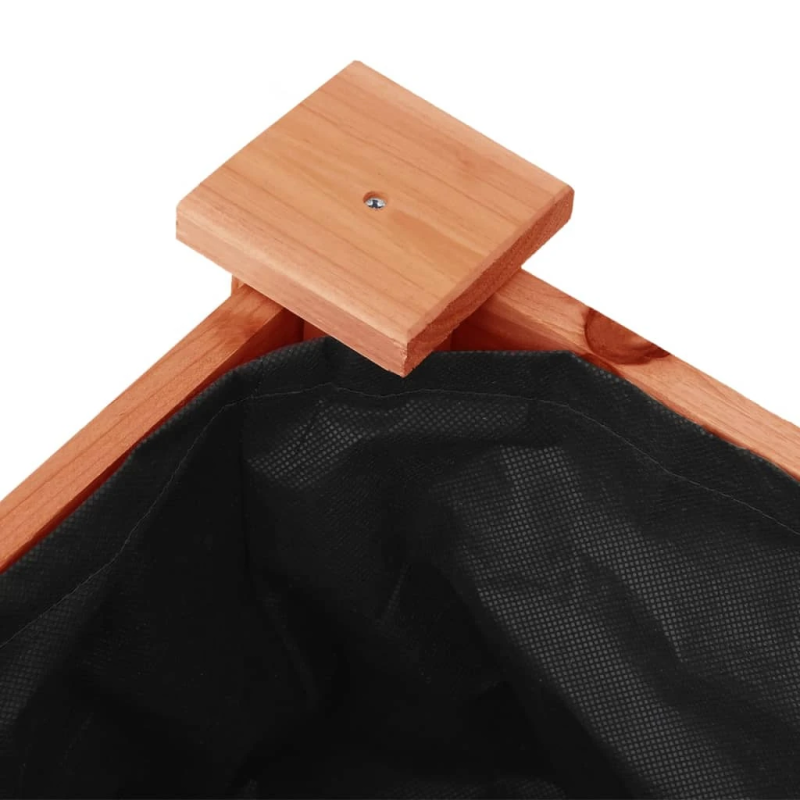 vidaXL puķu kaste ar ieliktni, brūna, 118x59x76 cm, egles masīvkoks