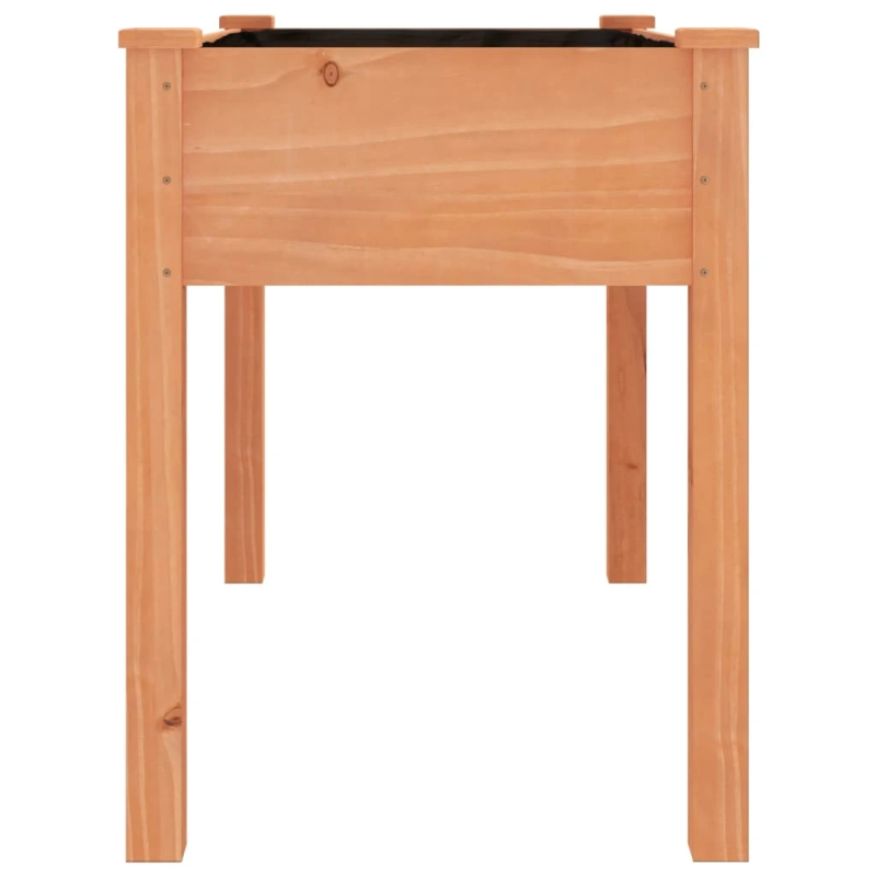 vidaXL puķu kaste ar ieliktni, brūna, 118x59x76 cm, egles masīvkoks