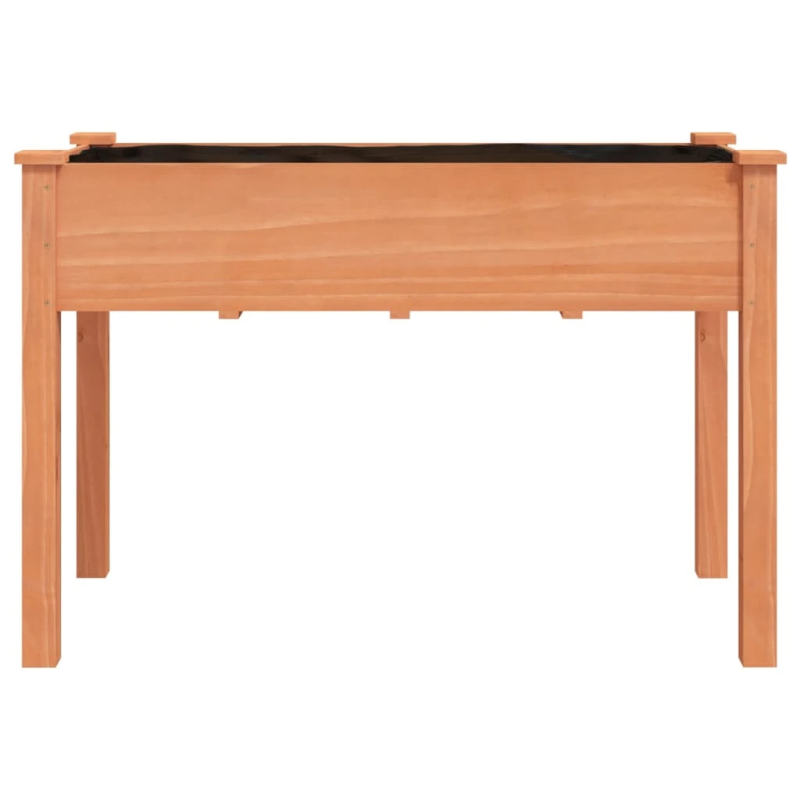 vidaXL puķu kaste ar ieliktni, brūna, 118x59x76 cm, egles masīvkoks