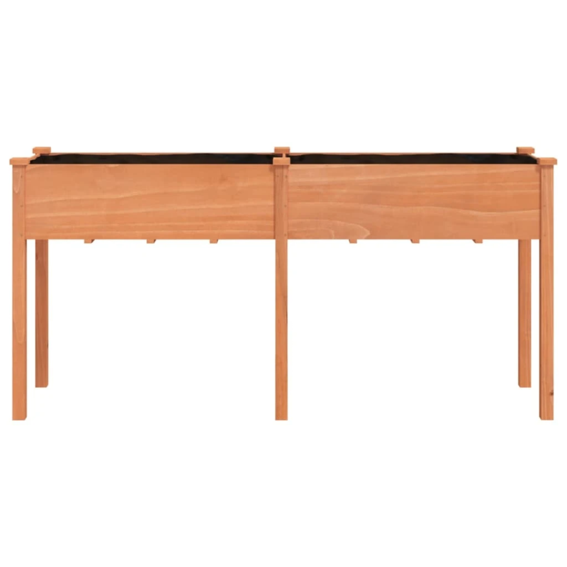 vidaXL puķu kaste ar ieliktni, brūna, 161x45x76 cm, egles masīvkoks