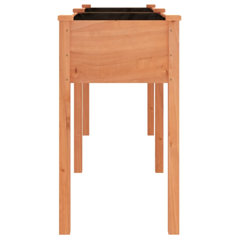 vidaXL puķu kaste ar ieliktni, brūna, 161x45x76 cm, egles masīvkoks