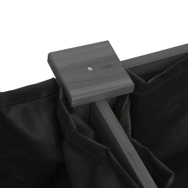 vidaXL puķu kaste ar ieliktni, pelēka, 161x45x76 cm, egles masīvkoks