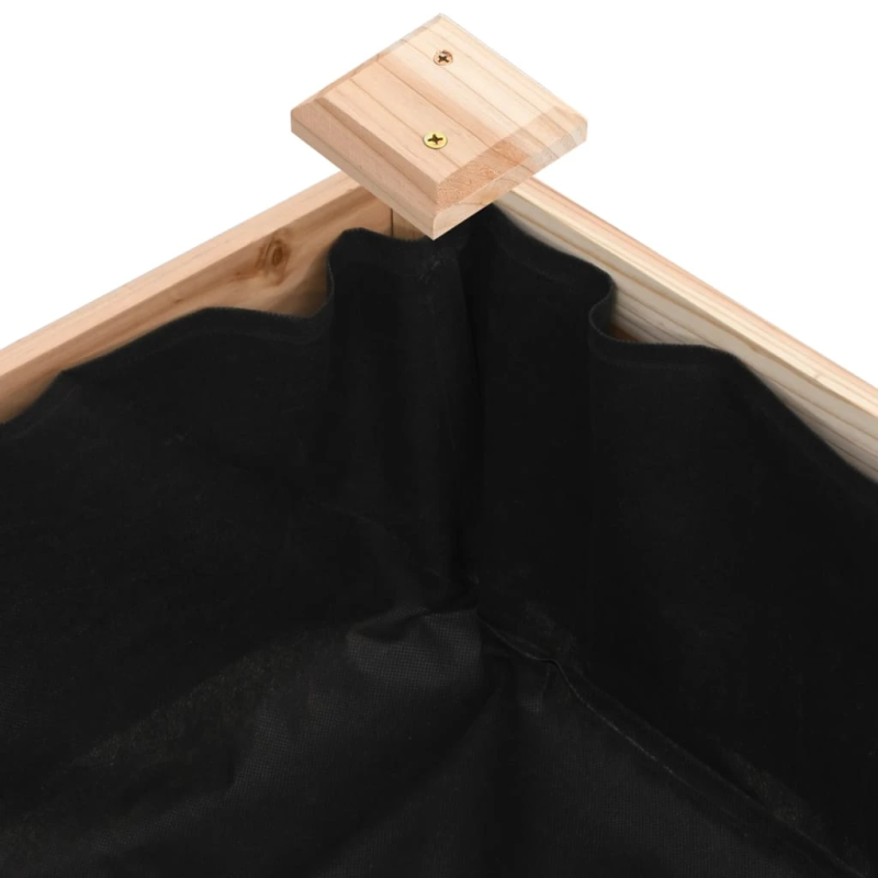 vidaXL augstā puķu kaste ar ieliktni, 120x120x25 cm, egles masīvkoks