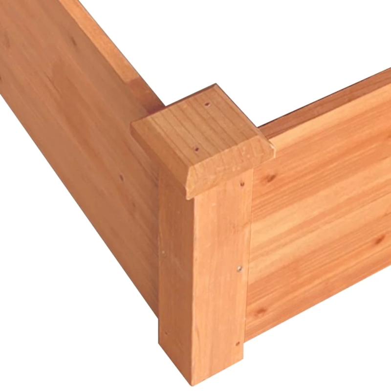 vidaXL augstā puķu kaste, brūna, 120x120x56 cm, egles masīvkoks