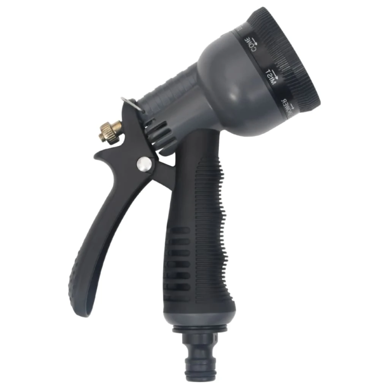 vidaXL dārza šļūtene ar izsmidzināšanas uzgali, sudrabaina, 0,6", 30 m