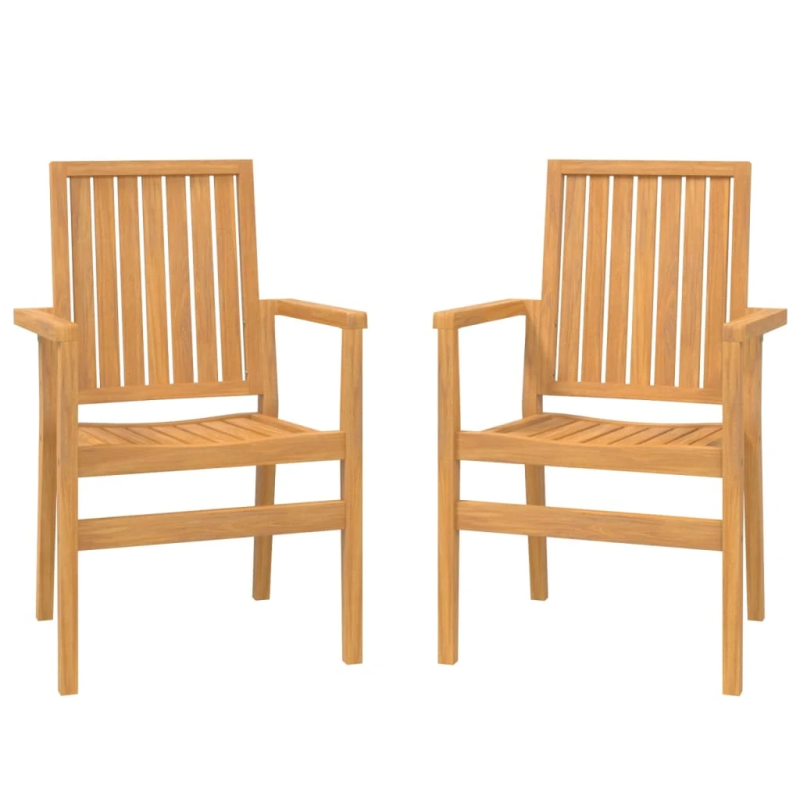 vidaXL dārza krēsli, 2 gab., 56,5x57,5x91 cm, masīvs tīkkoks