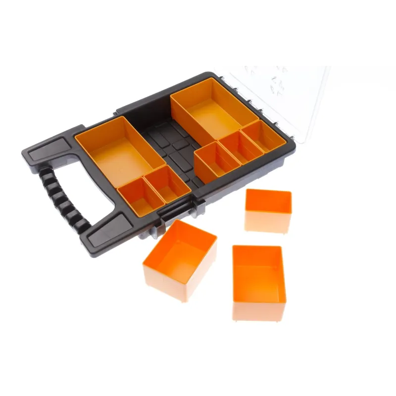 Instrumentu kaste Forte Tools K-ORG-10, 23.7 cm x 5.6 cm x 35.7 cm, daudzkrāsaina