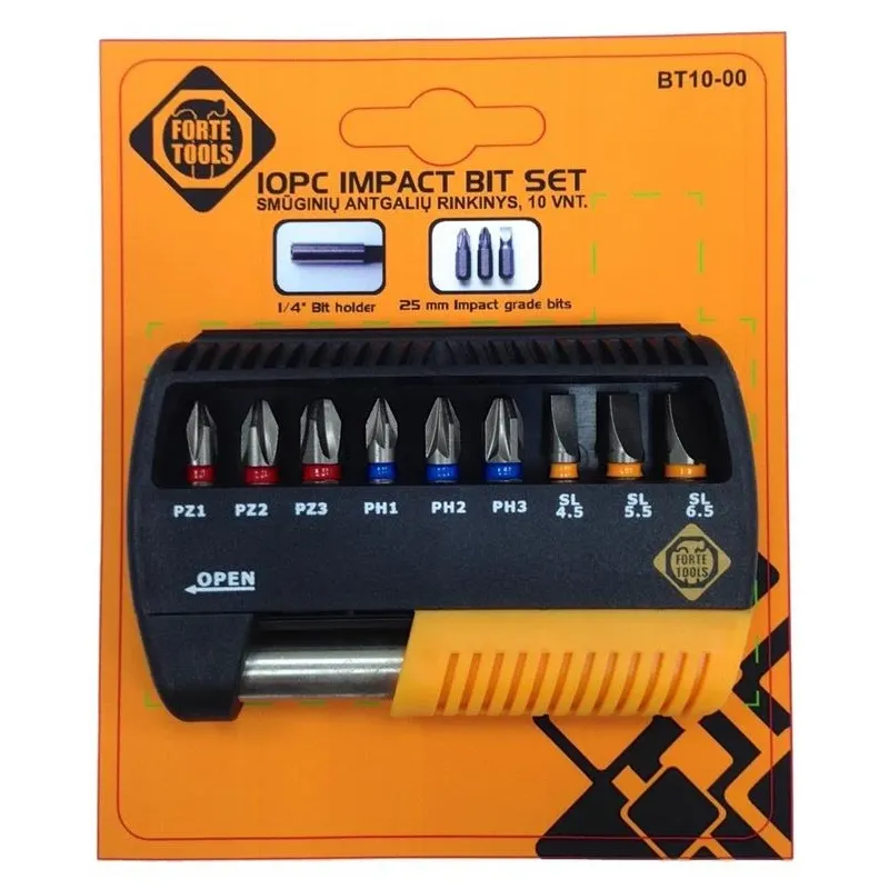 Uzgaļu komplekts Forte Tools BT10-00, 1-4