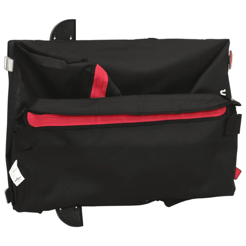 vidaXL velosipēda piekabe, 45 kg, melna un sarkana, dzelzs